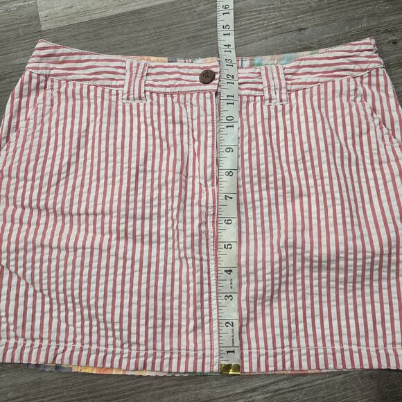 2 in 1 Multi-Color Patched Reversible Candy Stripe Mini Skirt w. Pockets - Picture 7 of 7
